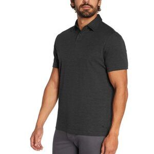 NEW Banana Republic Men's Size L Polo Shirt Black Striped 100% Cotton
